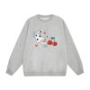 Fun Cherry Cat Crewneck Sweatshirt — Grey