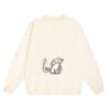 Hand-Drawn Puppy Print Sweatshirt — Apricot