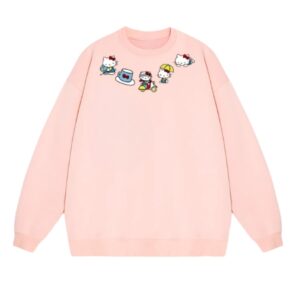 Aesthetic Cat Print Sweatshirt