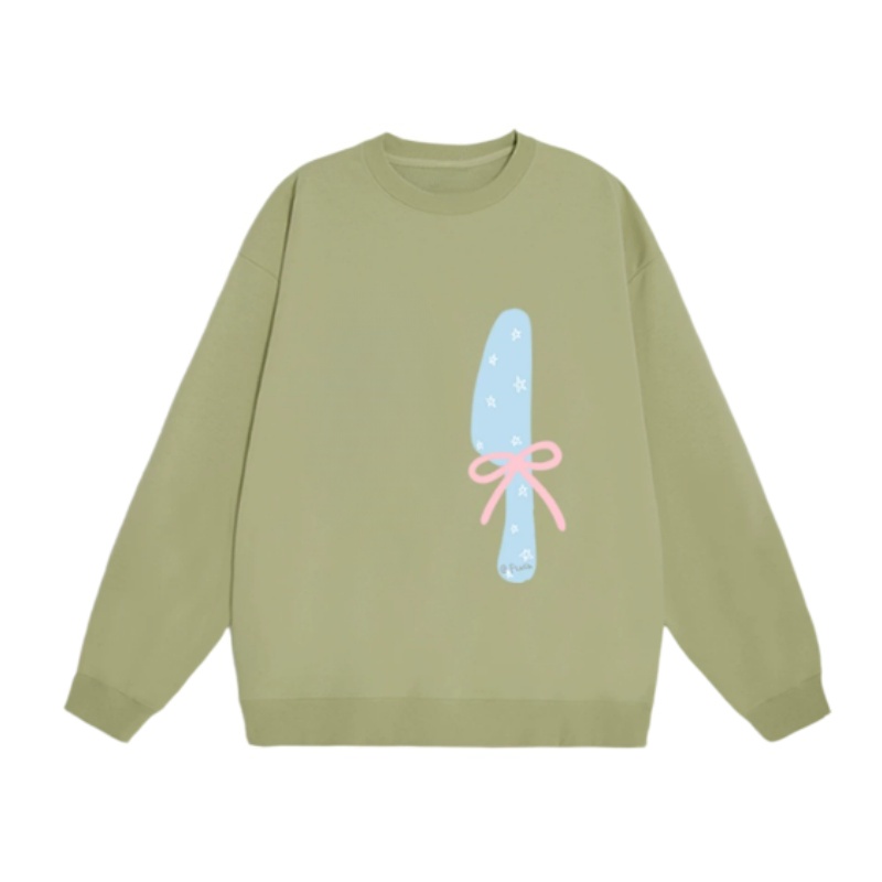 Crewneck Sweatshirt With Artistic Pattern