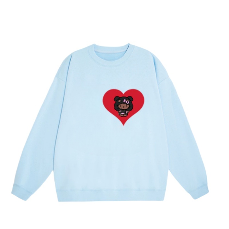 Chic & Trendy Printed Sweatshirt — Blue