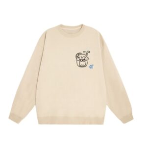 Cute And Chic Crewneck Sweatshirt With Dog Print